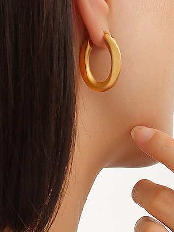 Boucles d'oreilles pendantes vintage ovales en acier au titane