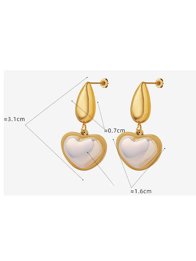 Boucle d'oreille minimaliste en forme de cœur en acier au titane