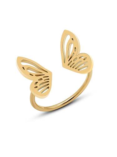Titanium Steel Hollow Butterfly Minimalist Band Ring