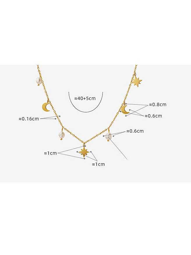 Süßwasserperlen-Stern-zierliche Halskette aus Titanstahl