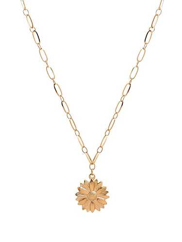 Titanium 316L Stainless Steel Flower Cute Necklace with e-coated waterproof
