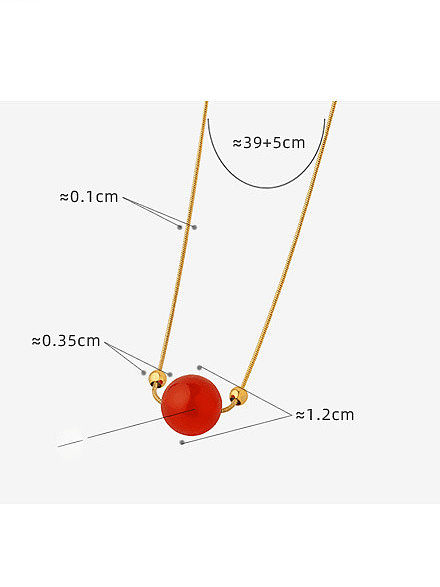 Colar redondo minimalista de aço titânio Cornalina