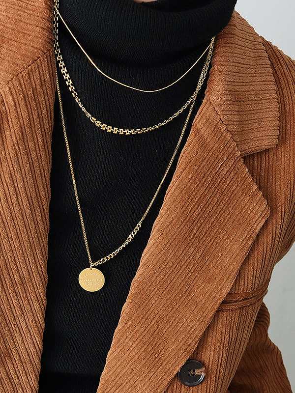 Geometrische, minimalistische, langsträngige Halskette aus Titanstahl