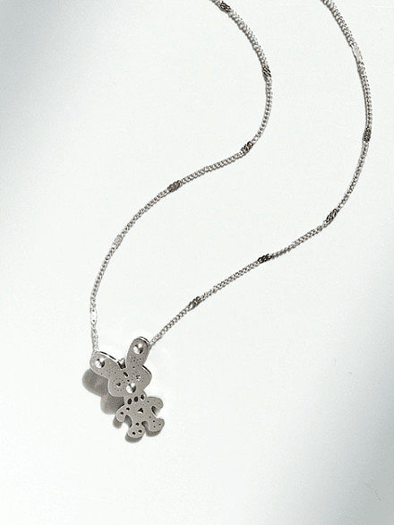 Titanium 316L Stainless Steel Irregular Cute Necklace with e-coated waterproof