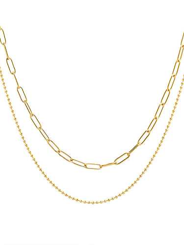 Titanium 316L Stainless Steel Irregular Minimalist Multi Strand Necklace with e-coated waterproof