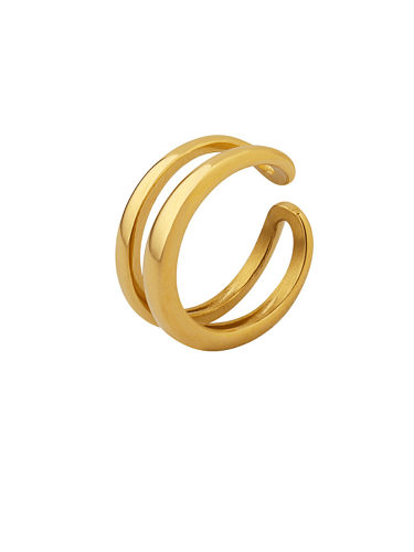 Geometrischer, minimalistischer, stapelbarer Ring aus Titanstahl