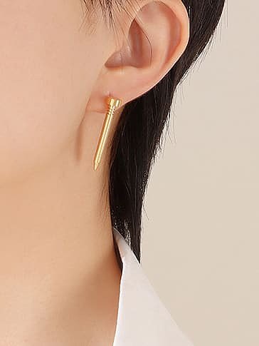 Boucles d'oreilles clous minimalistes géométriques en acier au titane