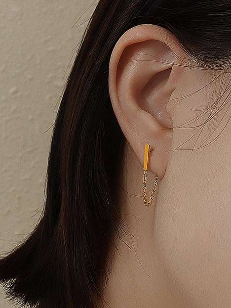 Boucles d'oreilles pendantes vintage à pampille en acier inoxydable titane 316L avec revêtement en e imperméable