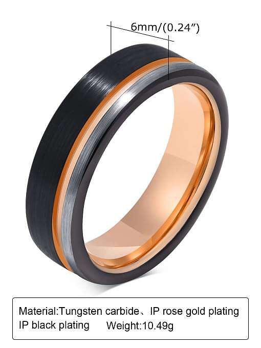 Tungsten Geometric Minimalist Band Ring
