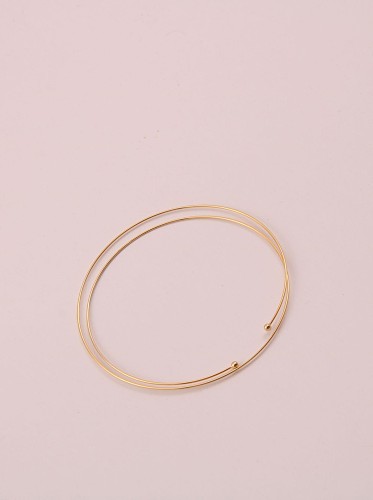Titanium With Gold Plated Simplistic Multi-layer Round Bangles