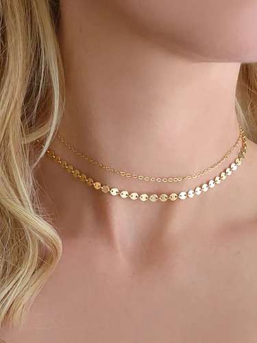 Minimalistische mehrsträngige Halskette aus Edelstahl mit runder Kette