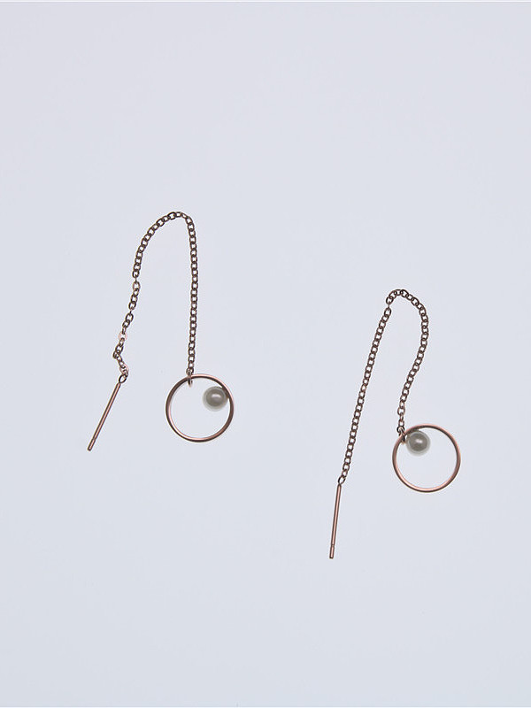 Temperament Rose Gold Plated Lines Earrings