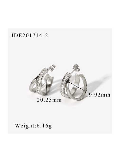 Stainless steel Cubic Zirconia Geometric Trend Stud Earring