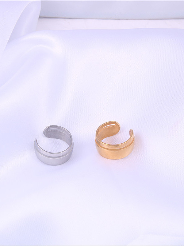 Titanium With Gold Plated Simplistic Irregular Free Size Rings