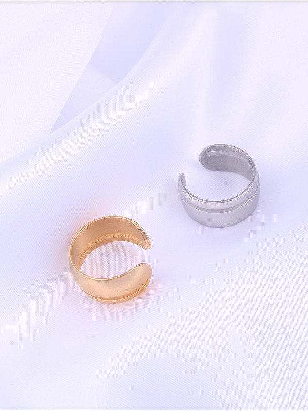 Titanium With Gold Plated Simplistic Irregular Free Size Rings