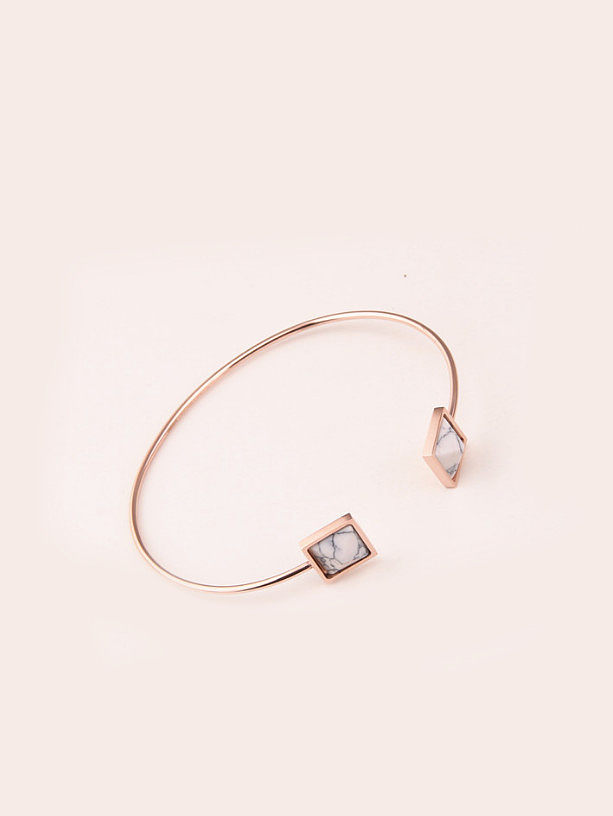 Rose Gold Plated Simple Style Opening Bangle