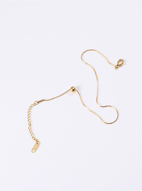 Titanium With Gold Plated Simplistic Round Bracelets