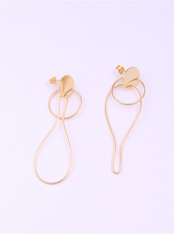 Titanium With Gold Plated Simplistic Irregular Drop Earrings