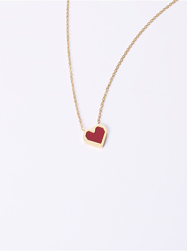 Titanium With Gold Plated Simplistic Heart Necklaces