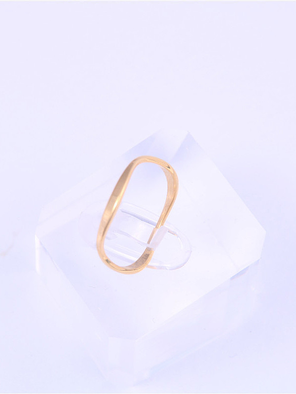 Titanium With Gold Plated Simplistic Round Band Rings