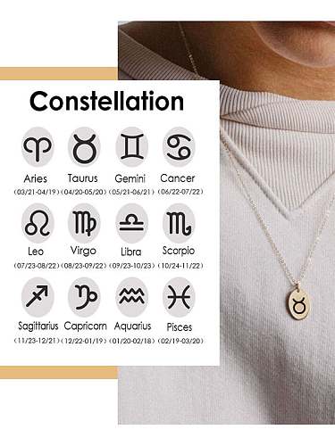 Stainless steel Constellation Minimalist Geometric Pendnat Necklace