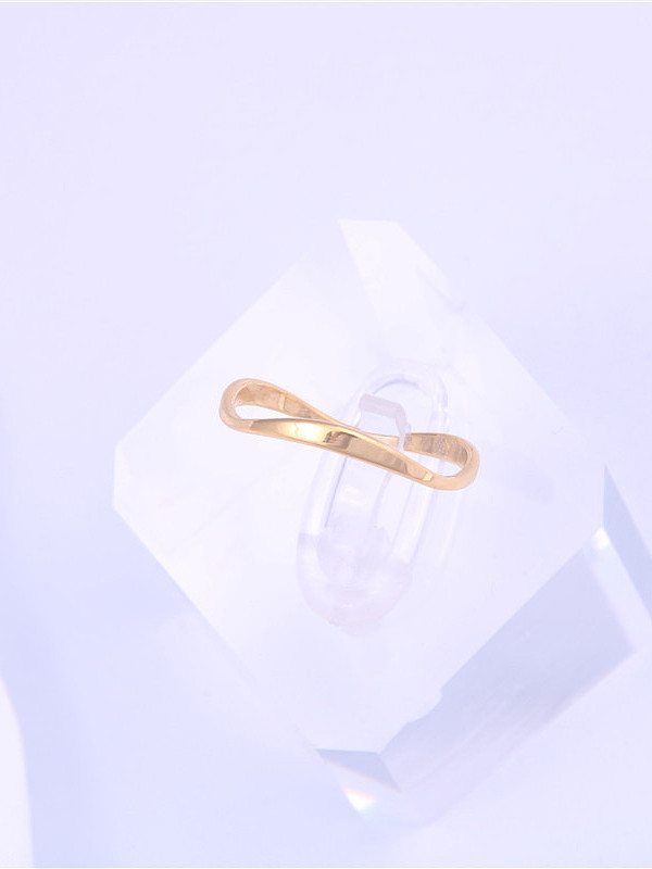 Titanium With Gold Plated Simplistic Round Band Rings