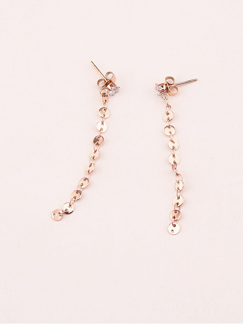 Fashion Small Circular Wafer Drop Earrings