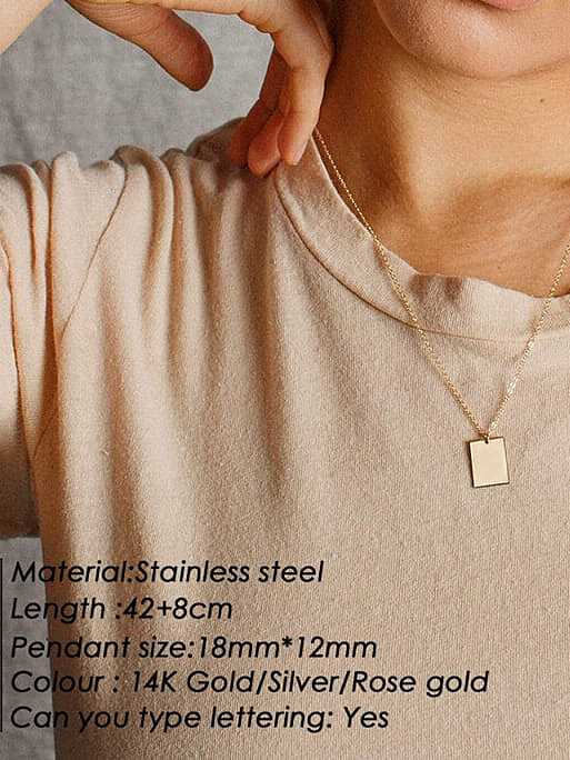 Stainless steel Geometric Minimalist Trpe Lettering Necklace