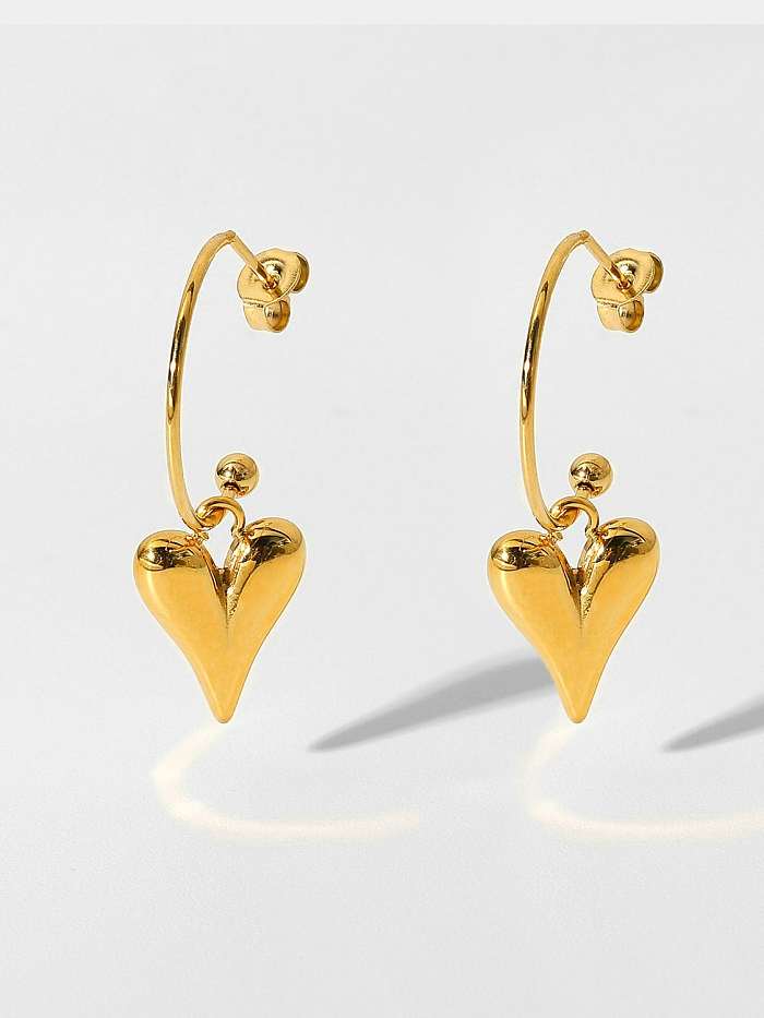 Stainless steel Heart Trend Hook Earring