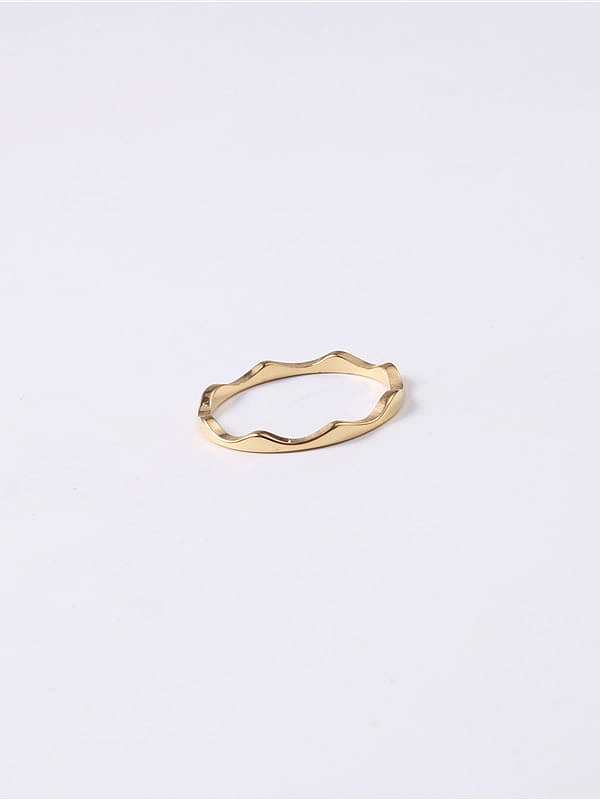 Titanium With Imitation Gold Plated Simplistic Round Band Rings