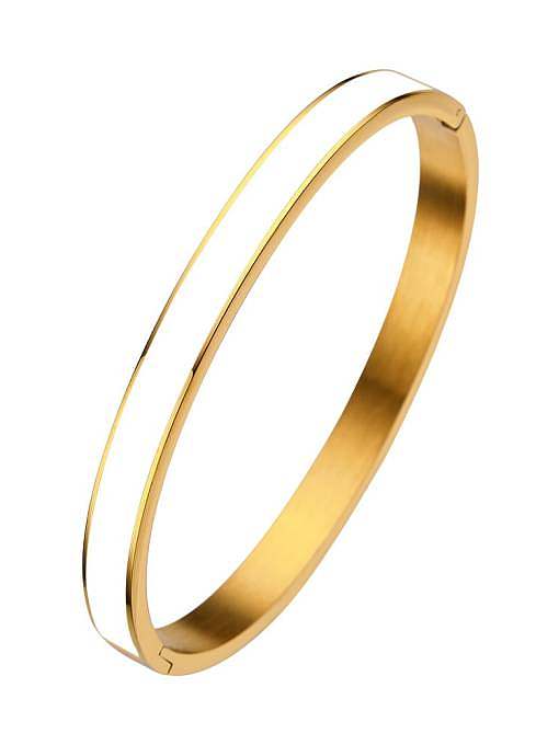 Stainless steel Enamel Round Minimalist Band Bangle