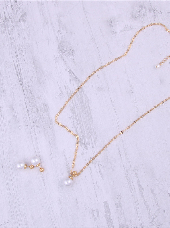 Titanium With Gold Plated Simplistic Round Necklaces
