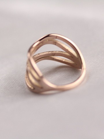 Irregular Lines Rose Gold Plated Ring