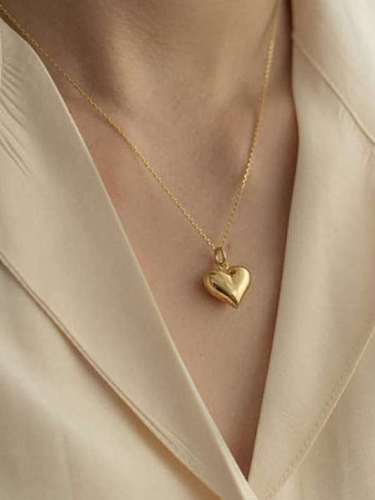 Collier pendentif coeur minimaliste en acier titane