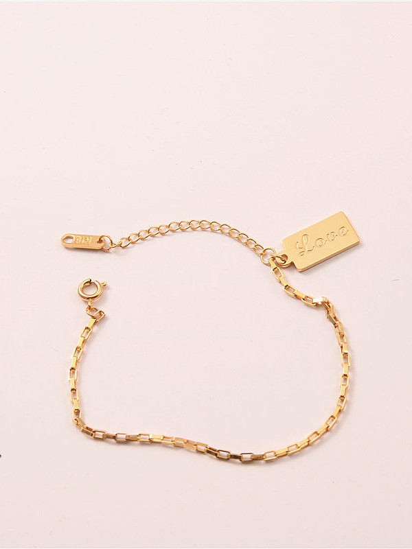 Titanium With Gold Plated Simplistic Square Bracelets