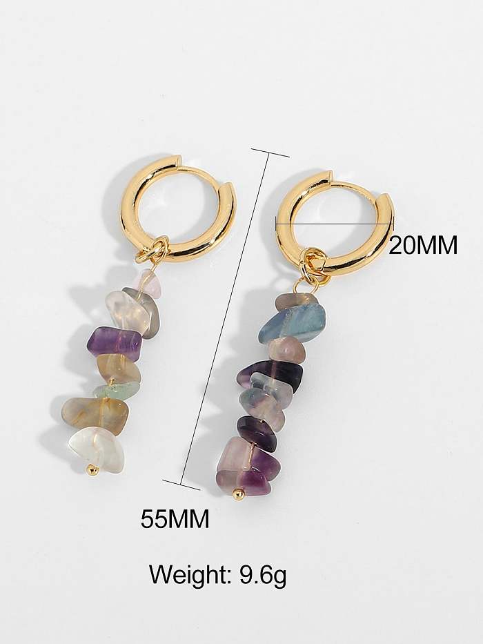 Stainless steel Natural stone Bohemia Drop Earring