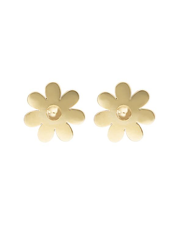 Elegantes pendientes de acero titanio con forma de flor geométrica