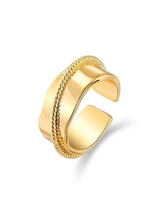 Brass Geometric Minimalist Stackable Ring