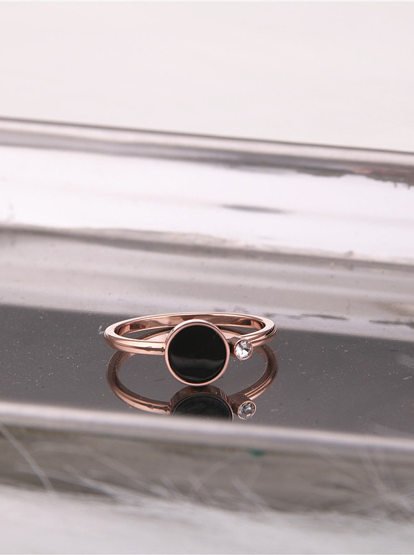 Titanium With Rose Gold Plated Simplistic Round Band Rings