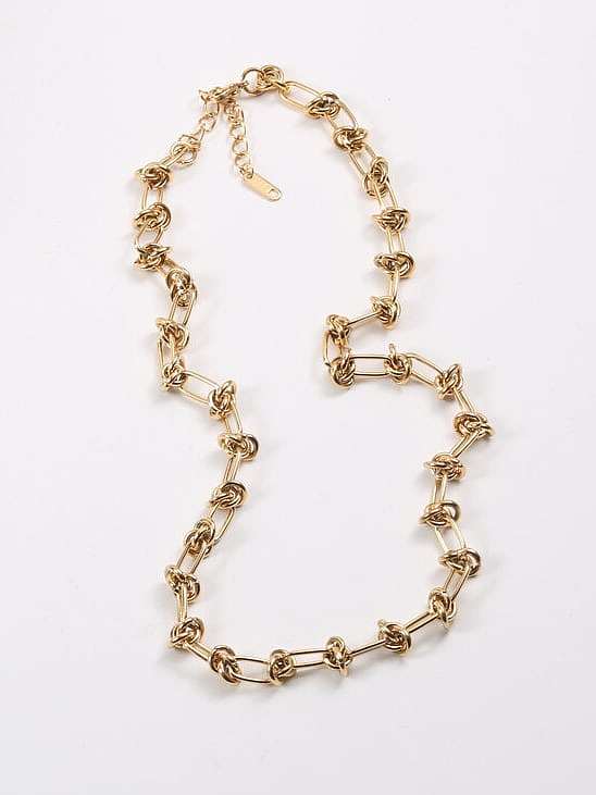 Geometrische Vintage-Knoten-Halskette aus Titanstahl