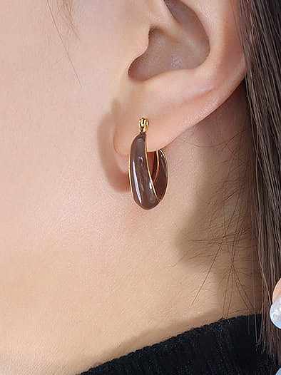 Titanium Steel Enamel Heart Minimalist Drop Earring