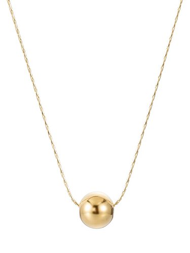 Collier minimaliste boule de perles rondes en acier inoxydable