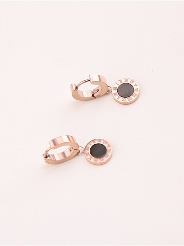 Rome Digital Black Agate Clip Earrings