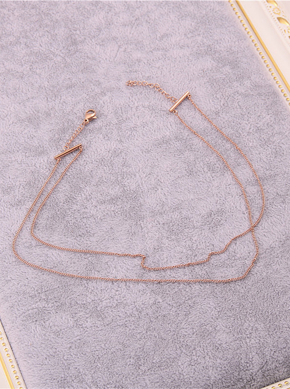 Collares de múltiples hilos de titanio con cadena simplista chapada en oro