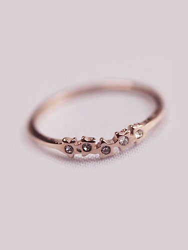 Simple Style Rhinestones Women Ring