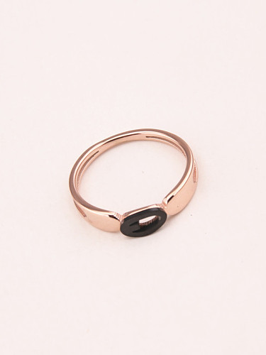 Geometrischer runder Ring aus schwarzem Achat