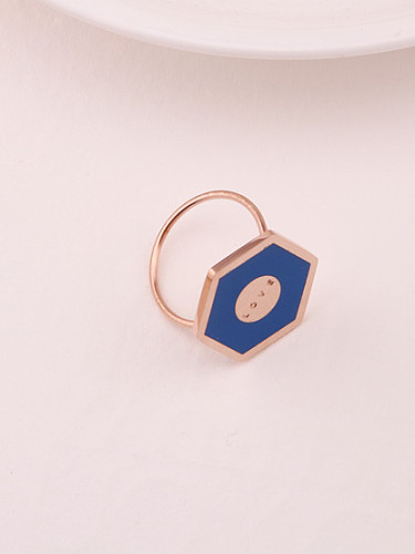 Individual Titanium Blue Glue Geometric Ring