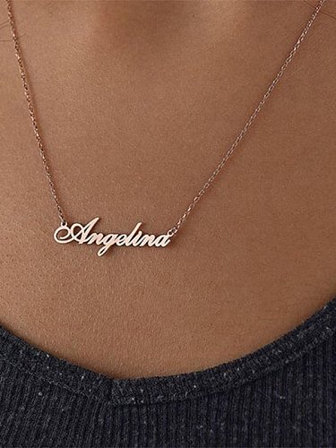 Stainless steel Minimalist Letter Pendant Necklace