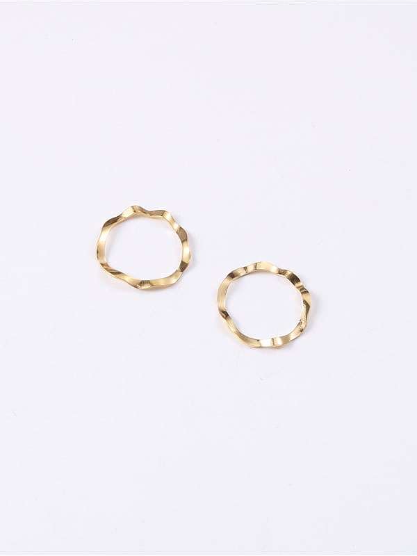 Titanium With Imitation Gold Plated Simplistic Round Band Rings