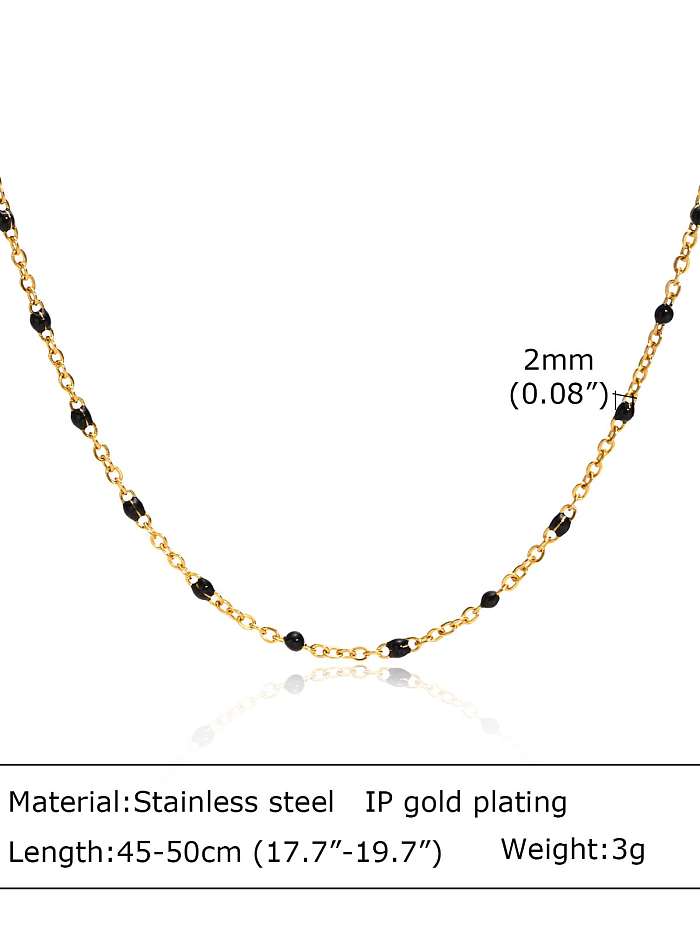 Edelstahl MGB Perlen geometrische minimalistische Halskette